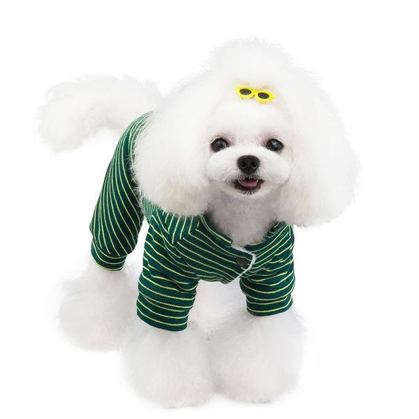 

dog apparel pet cloth stripe jumpsuit rompers cloths goods