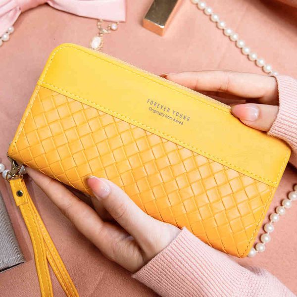 

bag handbag korean wallet women's long style zipper simple large capacity fashion multi card holder women, Black;red
