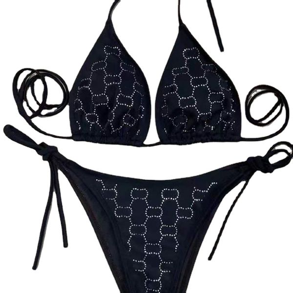 

2022 bikinis set mens shirt tee designer tshirt luxury diamond swimwear letters crystal beach bikini designers swimsuits women bra set bathi, White;black