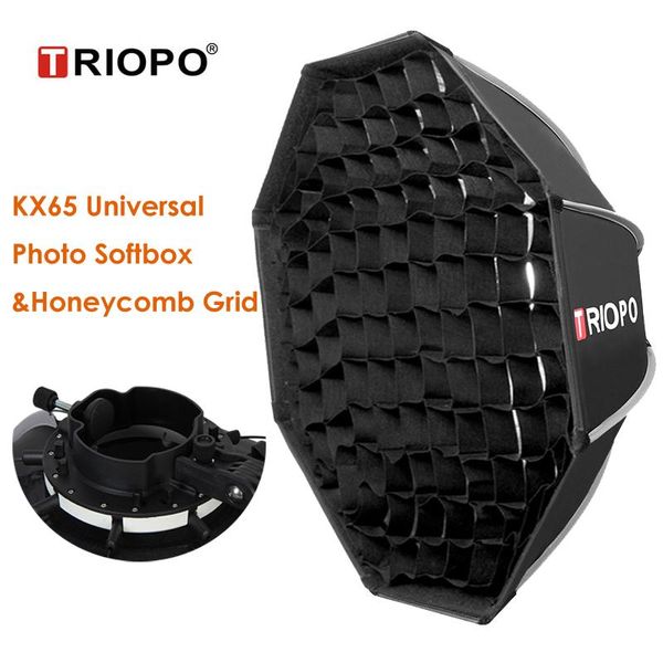 

triopo kx65 p universal speedlite outdoor octagon umbrella soft box w honeycomb grid for yongnuo 560iv godox a1 ad200 flash