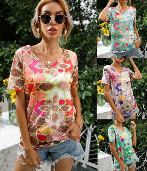 

women's t-shirt 2021 ladies summer pullover print short sleeve loose casual temperament commuter vintage tees graphic, White