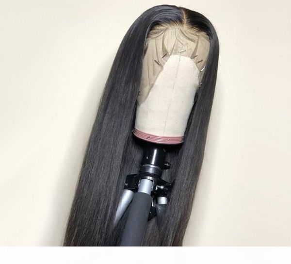 

lace front human hair wigs straight pre plucked baby hair 13x4 150% malaysian remy human hair wigs lace frontal wigs for women, Black;brown