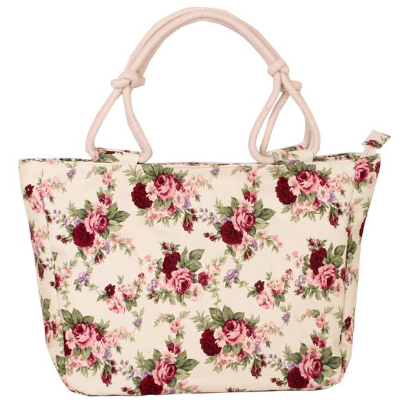 

casual canvas bag women's shoulder printed cloth bag portable handbag