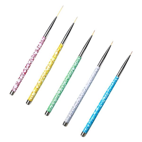

nail brushes 5pcs art liner pen set manicure painting design brush, Yellow