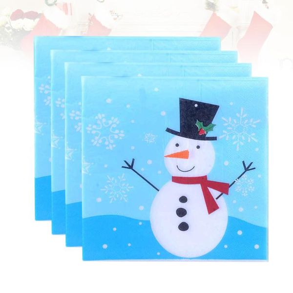 

table napkin 60pcs christmas snowman printed placemat paper napkins