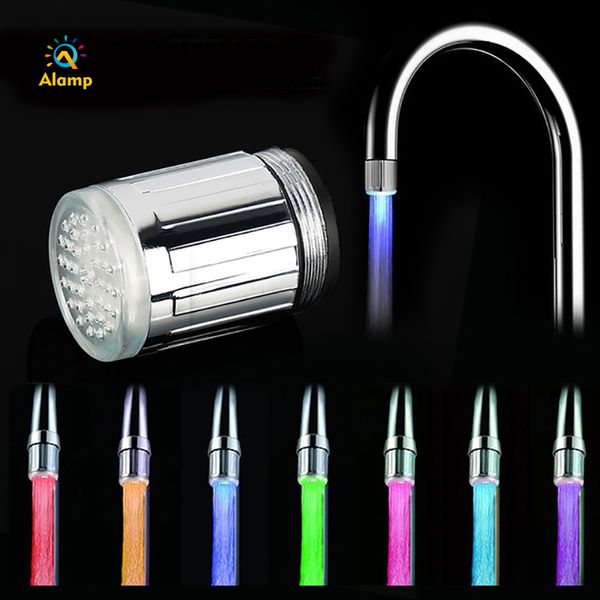 LED Water Faucet Stream Light Luminoso che cambia colore Acqua di rubinetto Spruzzatore d'acqua LED Head Light-Up Glow per l'accesso al bagno della cucina