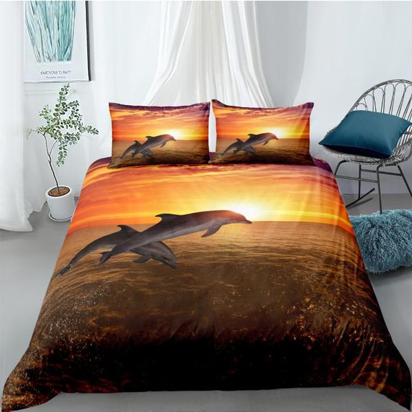 

bedding sets bedclothes 3d conch duvet cover sea animals comforter cases and pillow slips full double single twin  size 160*220cm