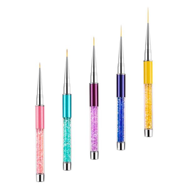 

nail brushes 5pcs manicure drawing pens art diy tools accessories, Yellow