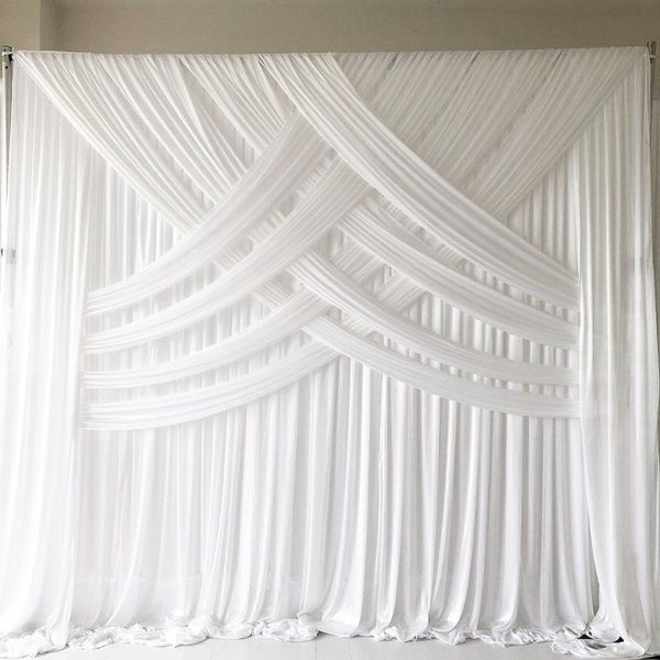 

party decoration march arrival 3m h x3m w 1 piece white cross drapes ice silk curtain wedding backdrop