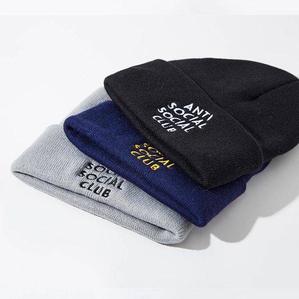 

wide brim hats head circumference 20cm wool fashion men's and women's hat knitting letter simple versatile atmosphere warm, Blue;gray