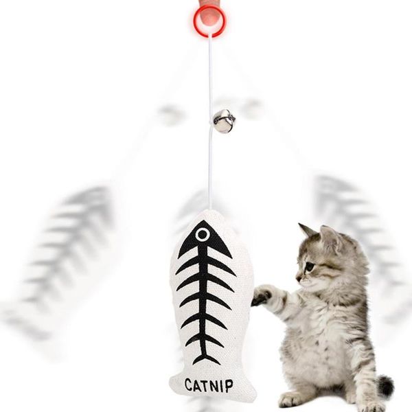 

cat toys lanlan interactive with bells fish elastic rope pull