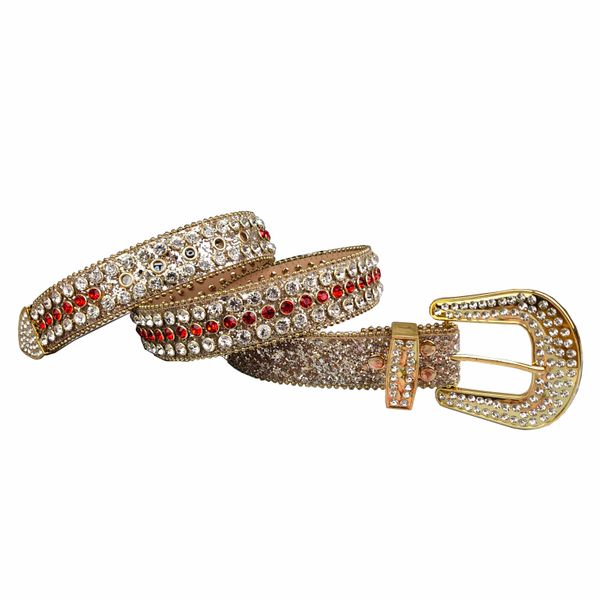

4.0cm fashion bb simon belt for women men designer belts with full bling rhinestones of big buckle as christmas birthday gift, Black;brown