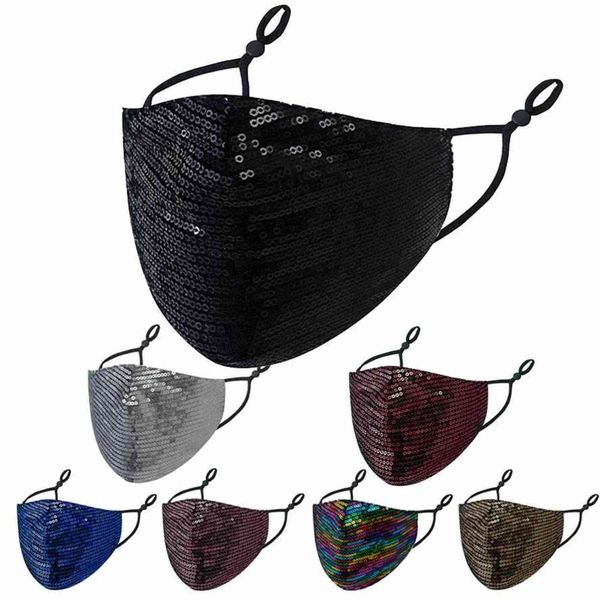 

wholesale fashion face mask women sparkling with light masks thickened flannel dustproof breathable washable adjustable mouth facemask