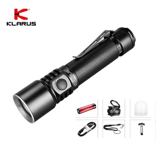 

flashlights torches klarus st15r high power cree xp-l hd v6 usb rechargeable led 1200 lumen with 18650 battery for camping