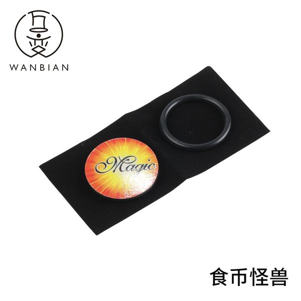 

coin close-up props magic coin eating monster double ring money hiding fun toys