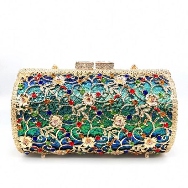 

evening bags xiyuan green gold silver pink black woman diamond handbag lady crystal handle floral bag female wedding rhinestone purse