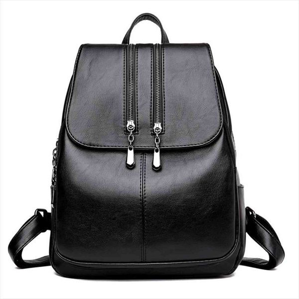 

women backpack leisure rucksack pu leather mochila mother vintage bags handle backpacks fashion daypack