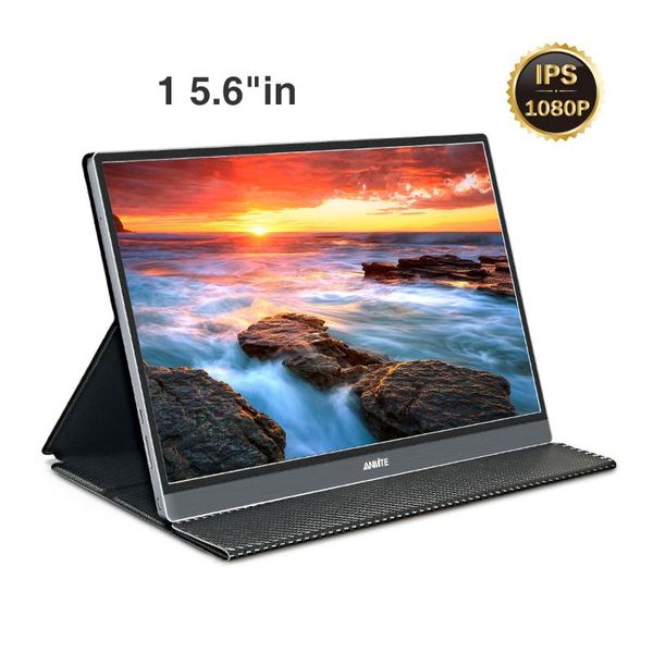 

monitors anmite 15.6 inch portable monitor for lapfhd computer usb-c led display pc type-c ps4 xbo x360 1080p