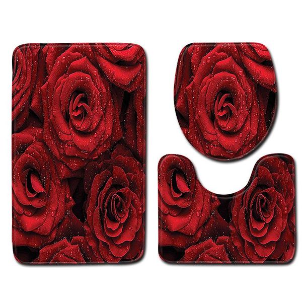 

bath mats anchor pattern with flowers and leaves bathroom mat carpet products toilet three-piece set non-slip