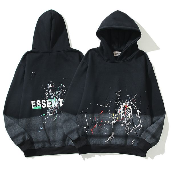 

dhstreetwears 2021 fog splash paint flower hoodie for men women, Black