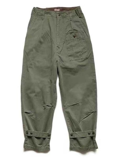 

20aw kapital hirata hohong cotton twill drawstring batik wash army green tooling casual pants, Black