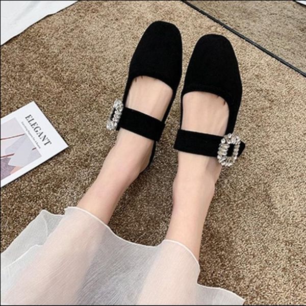 

slippers 2021 women's outside classic black round head suede elegant sweet dating shopping dress womens shoes size 35-39 u24-63