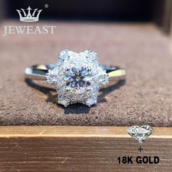 

cluster rings natural diamond 18k gold pure ring beautiful gemstone good upscale trendy classic party fine jewelry sell 2021, Golden;silver
