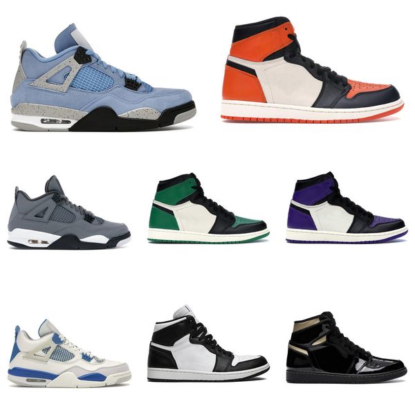 

2021 4s basketball shoes men women jumpman 1s high og hyper royal silver toe university blue black cat turbo green lucky mens sneakersc5yso9