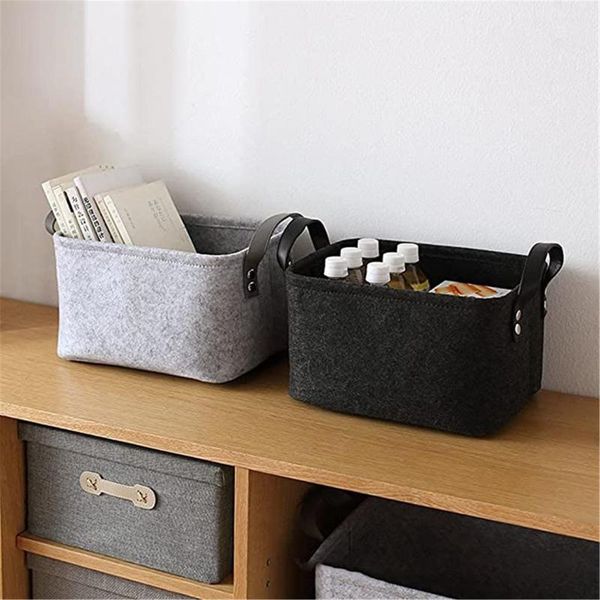 

40# foldable felt storage bins basket containers with handles for home closet bedroom drawers toys organizers large medium small