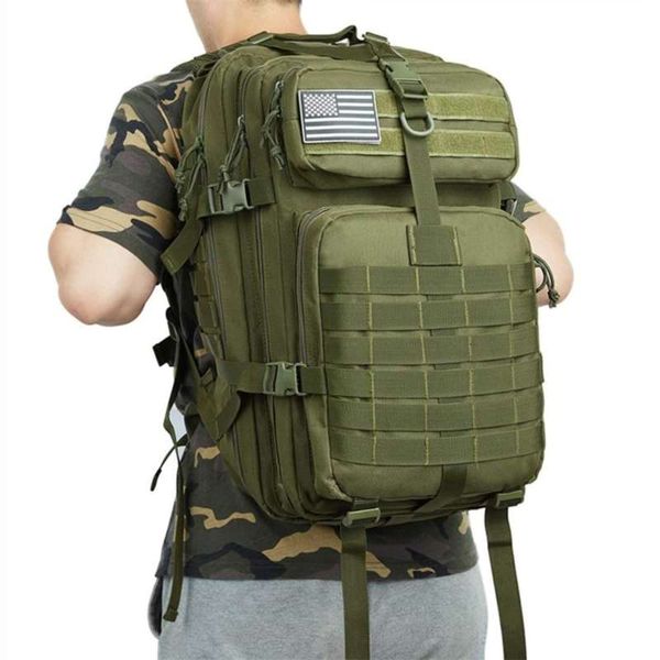 Большой рюкзак 50л емкости мужчин армия военные тактические водонепроницаемые открытый спорт спорт туризм кемпинг путешествие 3d рюкзаки сумки для мужчин 210929