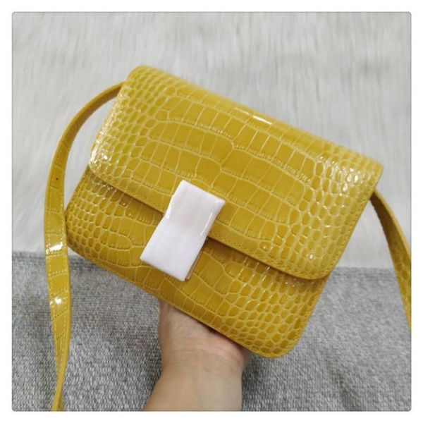

cow beancurd pattern end high shoulder fashion square crocodile box bag messenger sqhgl small single leather nnqcu