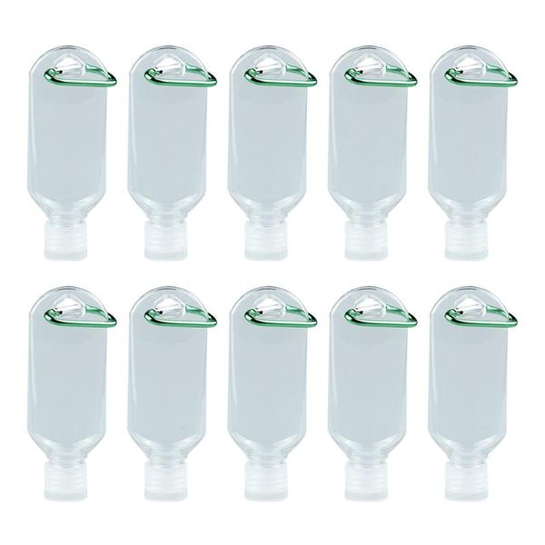 

storage bottles & jars camping liquid soap bottle portable mini transparent hand sanitizer hanging hiking refillable with buckle