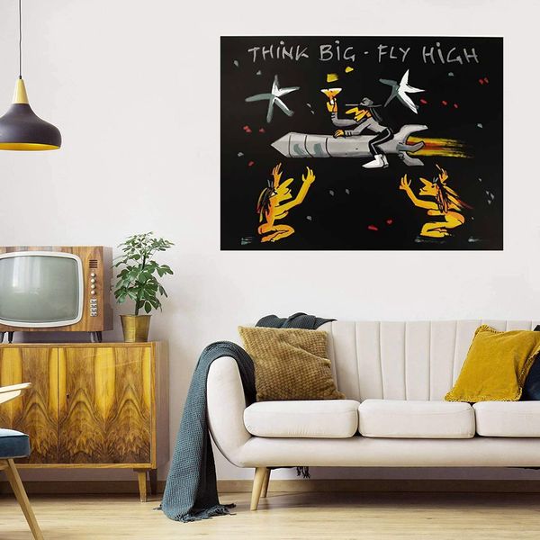 Pense Big - Fly High Enorme Pintura a óleo sobre Canvas Home Decor Handcrafts / HD Imprimir Arte Da Arte de Parede Personalização é aceitável 21061202