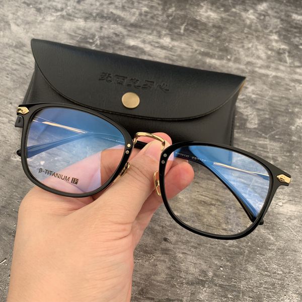 

designer sunglasses crosin pure titanium ultra light simple atmosphere personality business men's myopia glasses frame, White;black