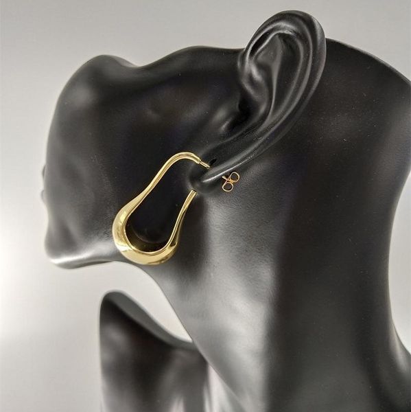 

2021 short hammer french style design simple earrings water drop brass plated real gold earrings, Silver