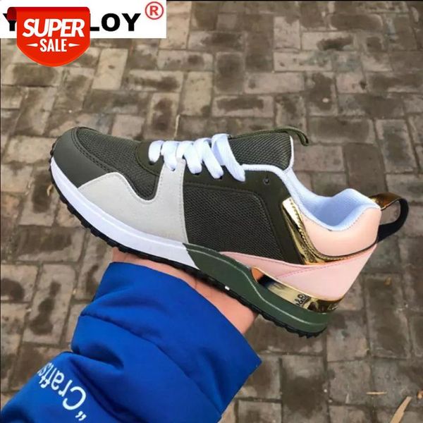 

new fashion women's sneakers leopard print leather thick bottom increased sneakers casual comfortable sports shoes for ladies 2 #xc4i