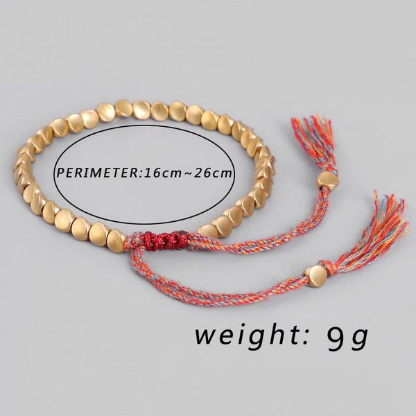 

link, chain est handmade cotton thread tibetan copper beads lucky rope bangles for women men bracelets, Black