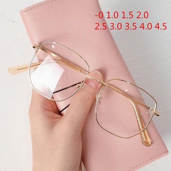 

sunglasses -1.0 1.5 2.0 2.5 3.0 to -4.5 finished myopia glasses women men metal irregular eyeglasses prescription nearsighted eyewear, White;black
