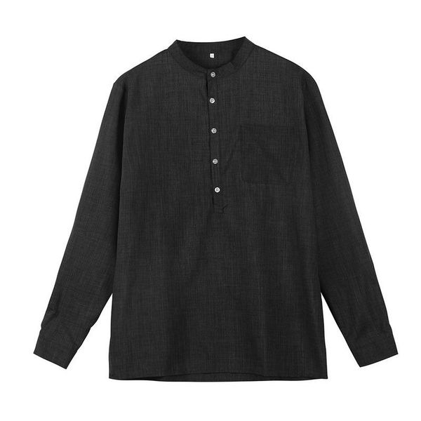 

men's casual shirts shirt summer 2021 long sleeve beach cover up white cotton linen plus size oversize, White;black