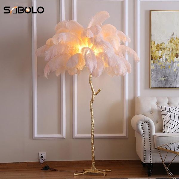 

floor lamp modern luxury tree branch ostrich feather floor lamp high grade stand light lamps for living room bedroom