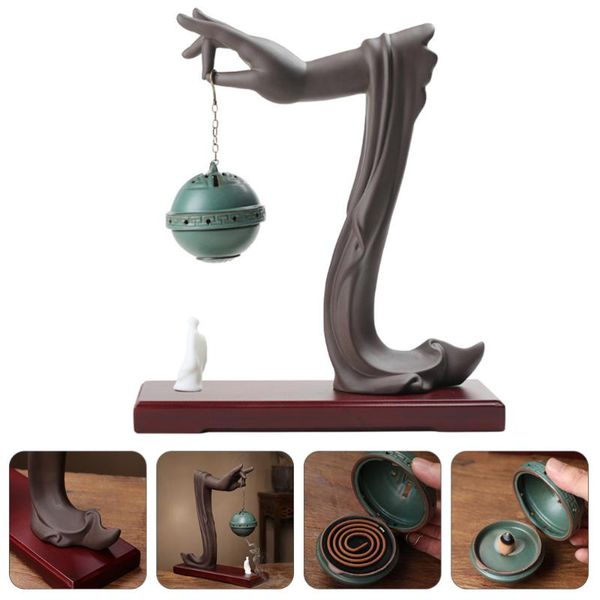 

fragrance lamps creative incense burner ceramic coil home delicate censer decor