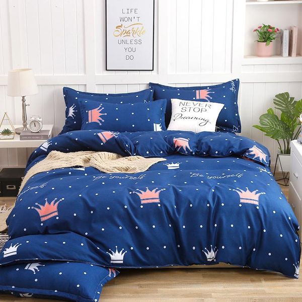 

bedding sets 4pcs set duvet cover luxury print geometry stripe grid double  king pillowcase simple quilt bedclothes