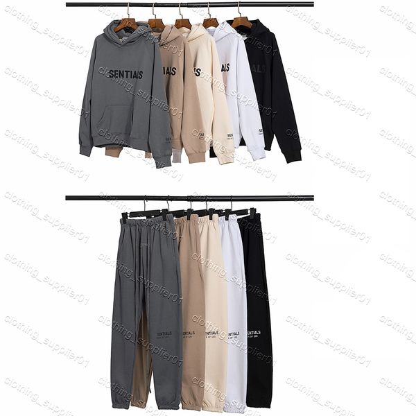 

SS21 Pull-Over Hoodie Men Women Tracksuits Pant Essential Hooded, Gray