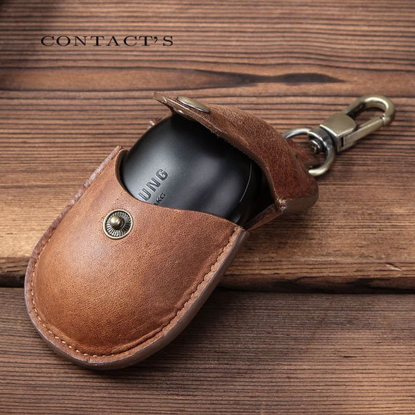 

suitable for samsung galaxy buses wireless bluetooth crazy horse cow leather trend headset cover, Red;blue