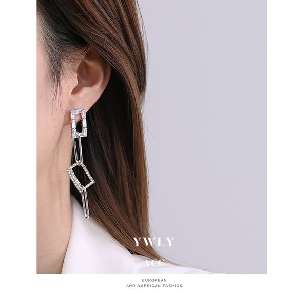 

fashion design zircon earrings with diamond for korean women ywly, Golden