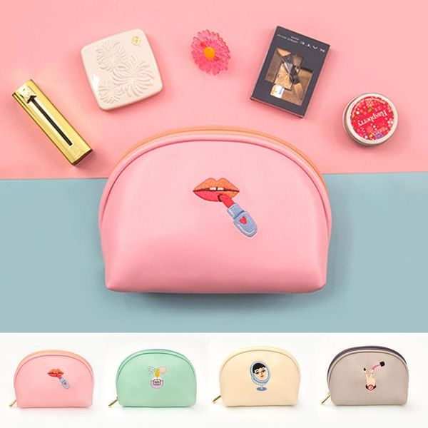 

wallets embroidered makeup bag artistic fresh storage creative clutch, Red;black