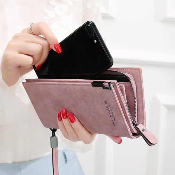 

brand wallet women luxury leather lady purses clutch wallets phone case female wallet carteira feminina, Red;black