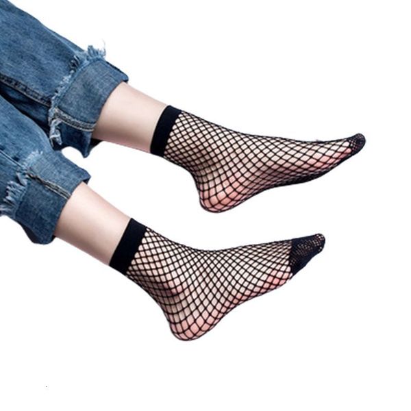 

pairs harajuku women black fish short elastic sole mesh net socks, Black;white