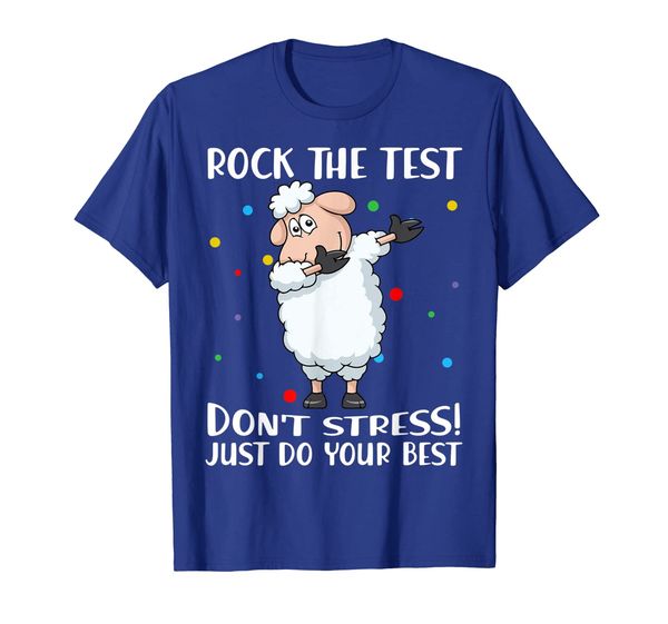 

rock the test don't stress just do your sheep tshirt, White;black