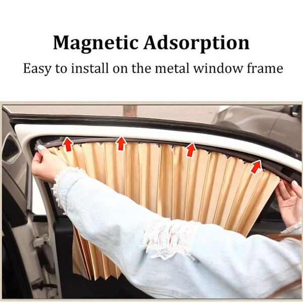 

car sunshade window shade styling accessories sun protect insulation automatic magnetic extension track universal